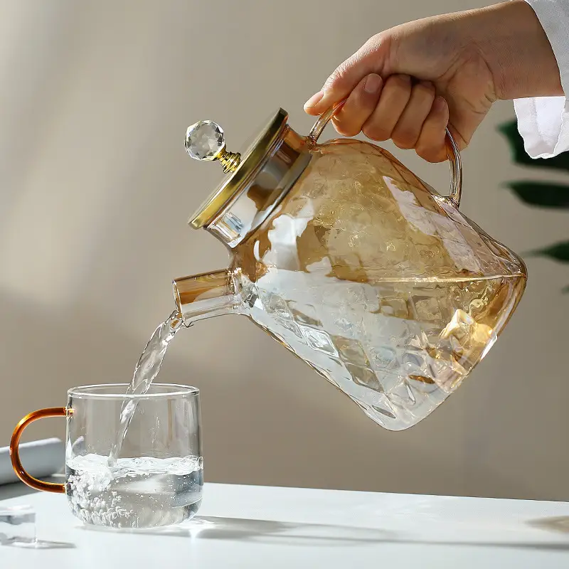 Borosilicate Glass Lanling Pot Glass Teapot European Style Large Capacity Cooler Amber