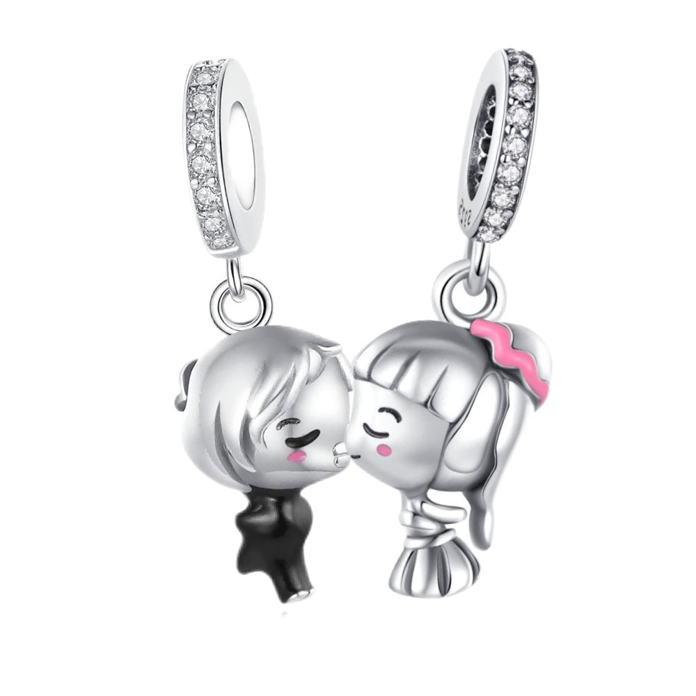 Copper-Plated Silver Dating Travel Camera Tower DIY Pendant