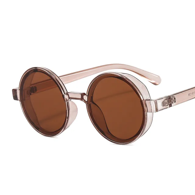 Punk Round Personalized Motorcycle Rock Sunglasses C6 Champagne Box Dried - Shop at LoveMi