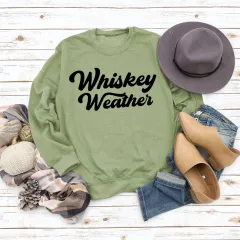 Lettered Casual Round Neck Long Sleeve Loose Sports Fashion Sweater - Olive - View 1