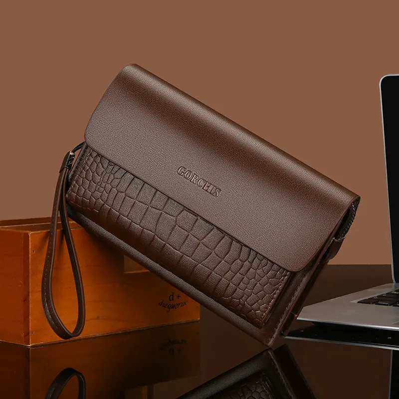 New Men's Multiple Card Slots Casual Clutch - Brown