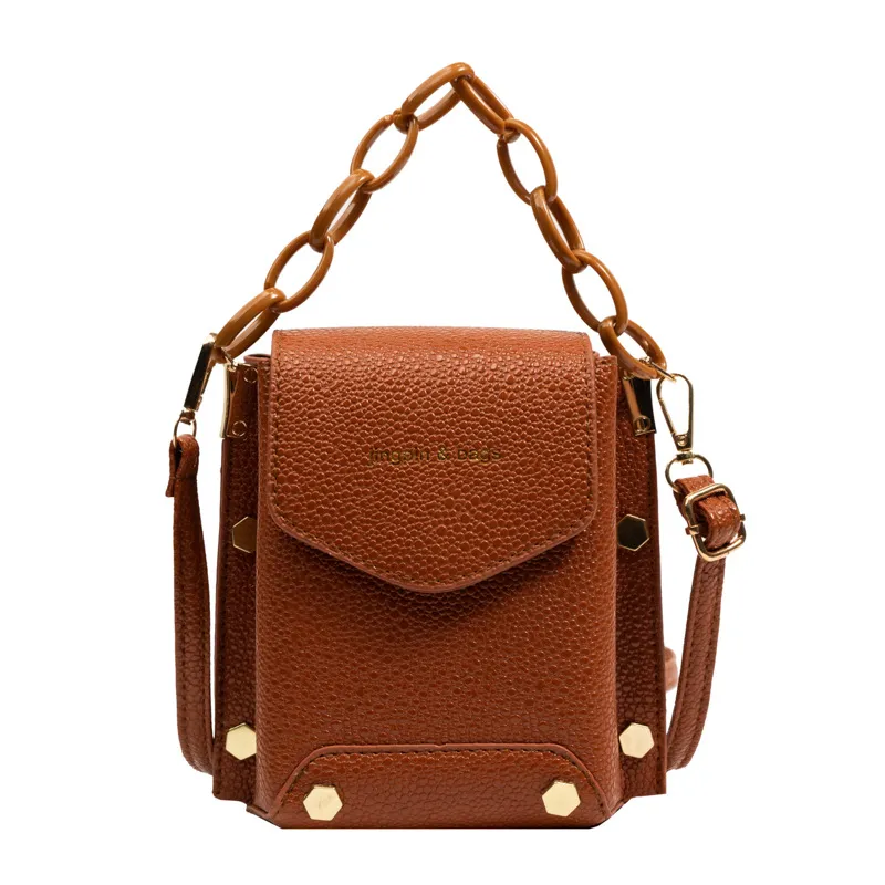 Trendy Acrylic Fashion Bag - Brown