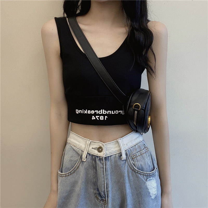 Two-Piece Set Crop-top Short Top Loose High Waist T-shirt Women