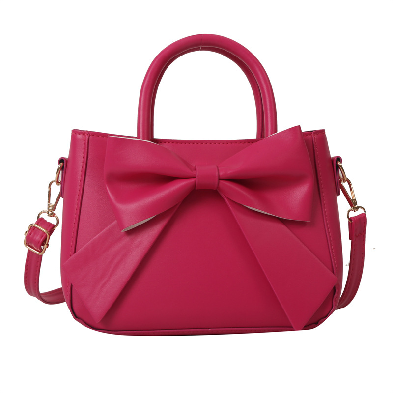 Fashionable Retro Bow-Trimmed Small Square Handbag Crossbody Or Shoulder Style