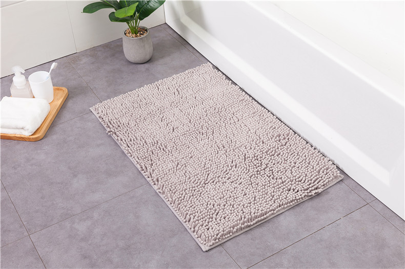 Title 5, Chenille Solid Color Bathroom Non-slip Mat