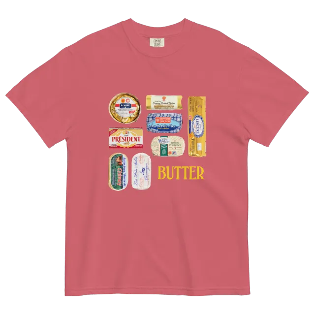 Butter Print Casual Round Neck Short Sleeves T shirt Watermelon Red - Shop at LoveMi