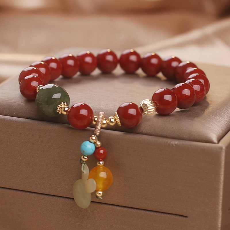Ethnic Style Nanjiang Carnelian Bracelet Female Chinese Style