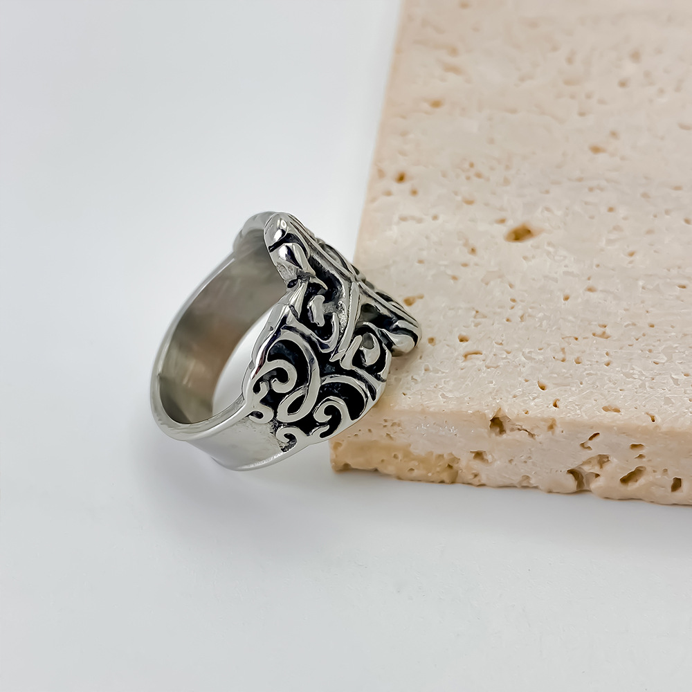 Classical Pattern Fashion Personality Stainless Steel Retro Ring