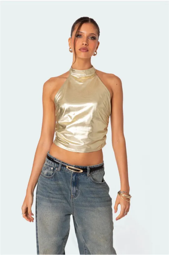 Solid Color Vest Female American Champagne - Shop at LoveMi