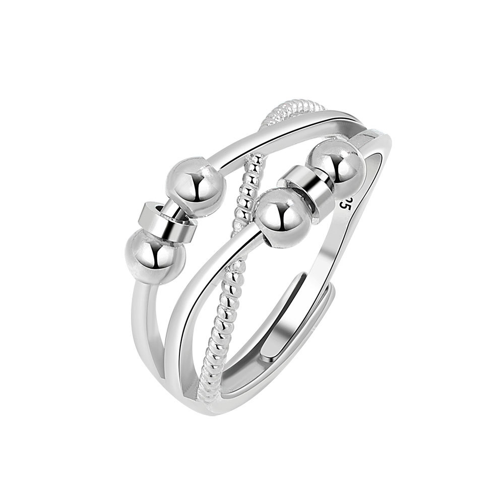 Simple Polka Dot Beaded Decompression Ring Female Design