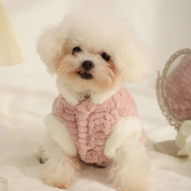 Cat Dog Pet Warm Plush Vest Rabbit Fur Small Coat Pink - Shop at LoveMi