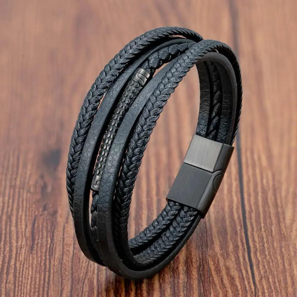 Men's Double-Layer Stainless Steel Braided Bracelet
