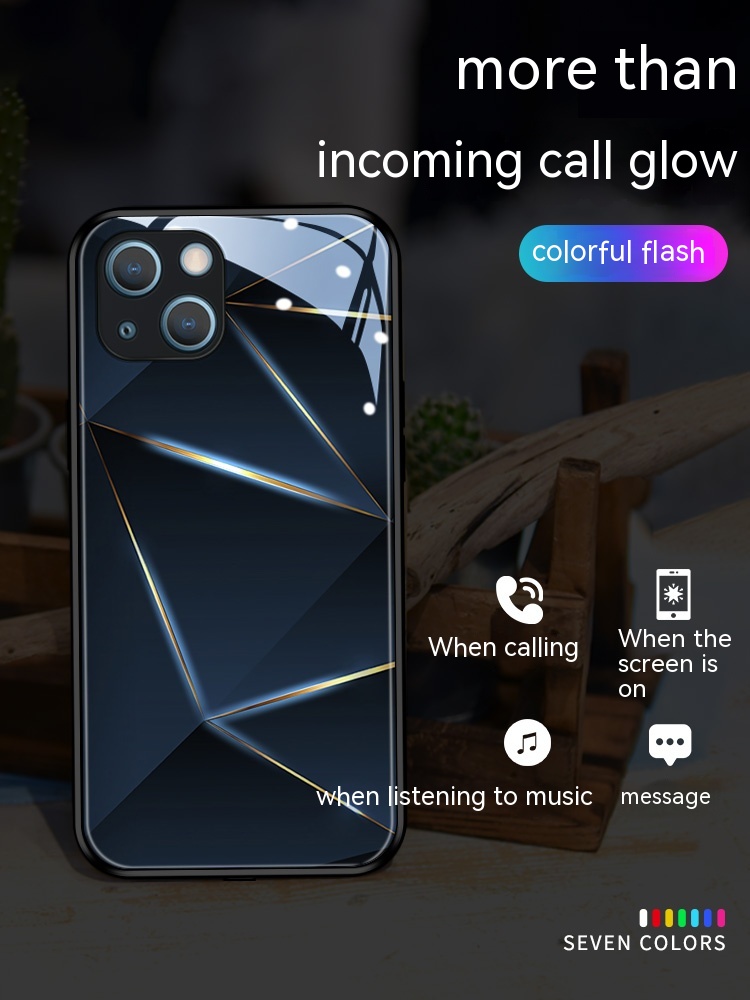 Geometric Prism Luminous Glass All-inclusive Phone Case - Image 21