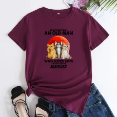 Fashion Cotton Short-sleeved T-shirt Women's Top - Wine Red - View 1
