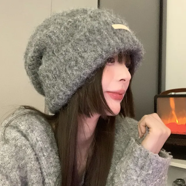 Autumn And Winter Wool Big Head Circumference All match Leisure Warm Hat Ear Protection Gray - Shop at LoveMi