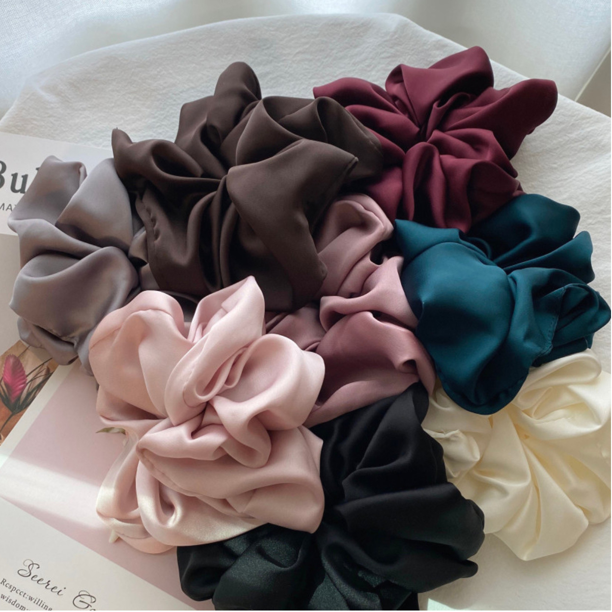 Title 9, Simple Female Fashion Personality Satin Hair Ri...