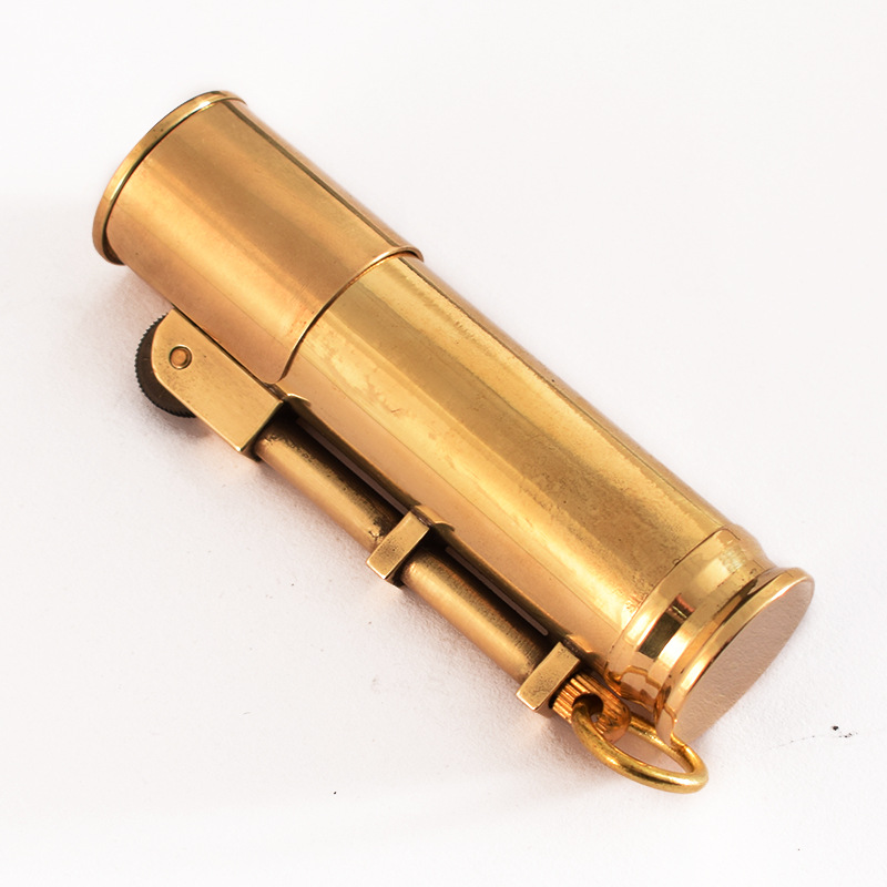 Vintage-style Uniquely Designed Brass Knurled Kerosene Lighter - Image 5