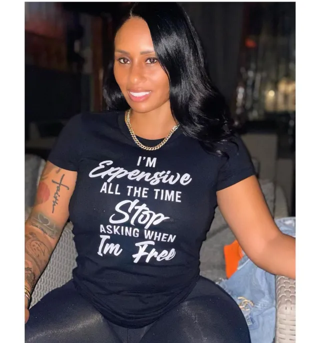 Available Foreign Trade New European And American Personalized Letter Women's Printed Wear T shirt Summer Loose Plus Size Crew Neck Short Sleeve ... Black - Shop at LoveMi