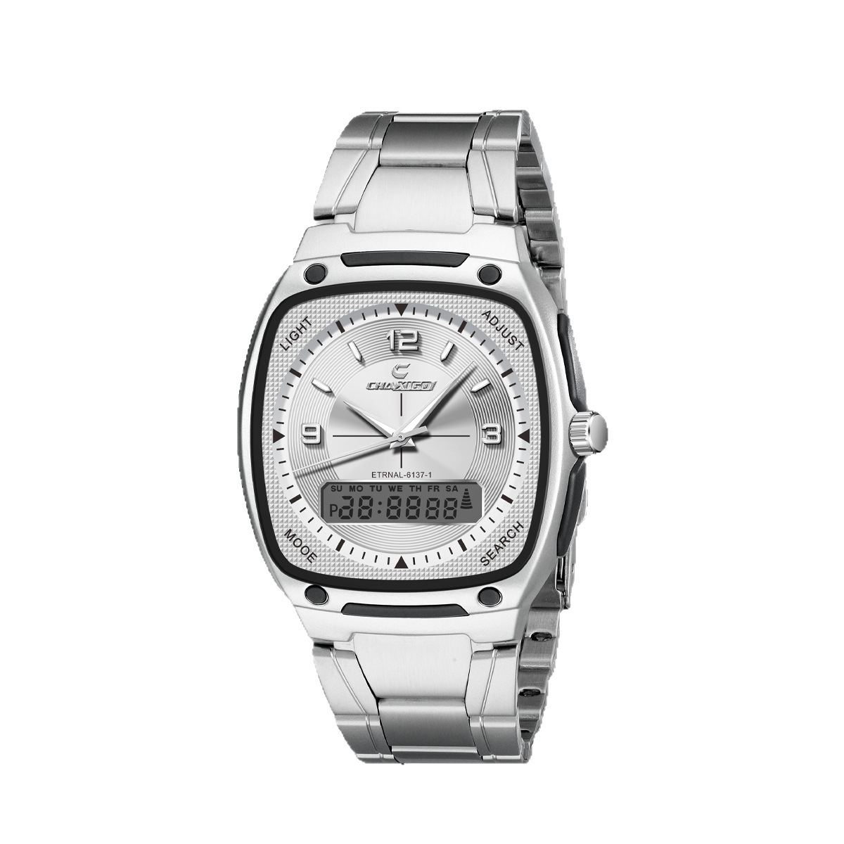 Mens Alloy Quartz Watch With A Steel Bracelet 2