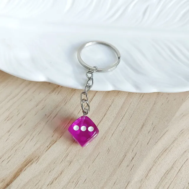 Creative Small Size Dice Keychain DIY Bag Bag Charm Rose Red - Shop at LoveMi