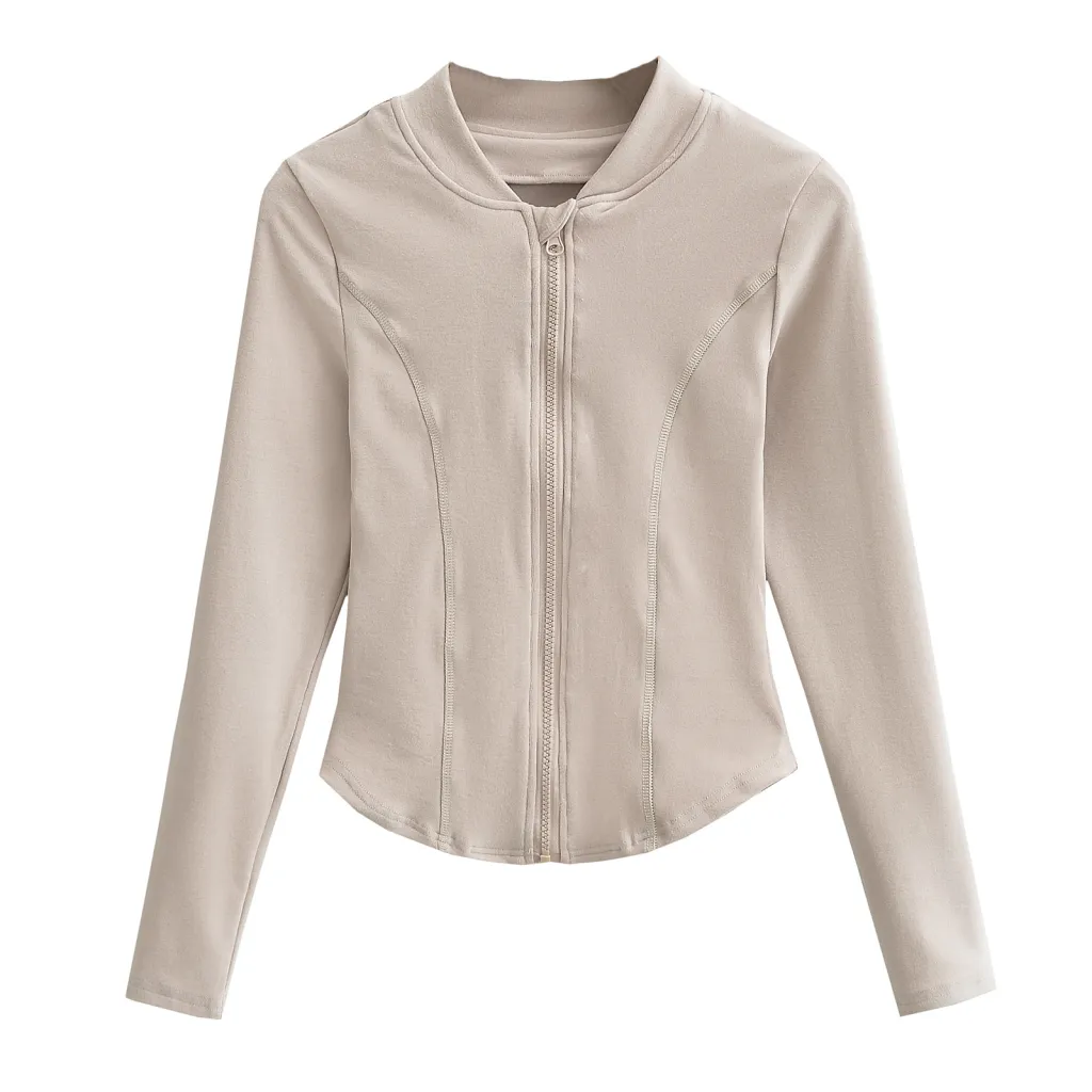 Women's Long-sleeved Bottoming Shirt For Winter - Apricot