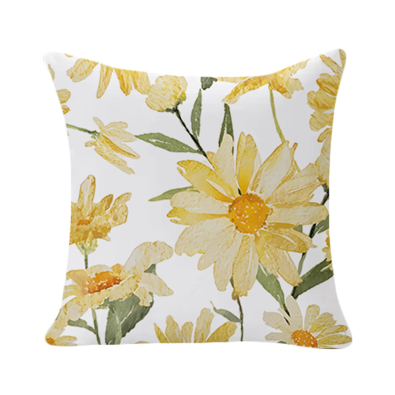 Chic Velvet Plant-Print Home Decor Throw Pillow Cover