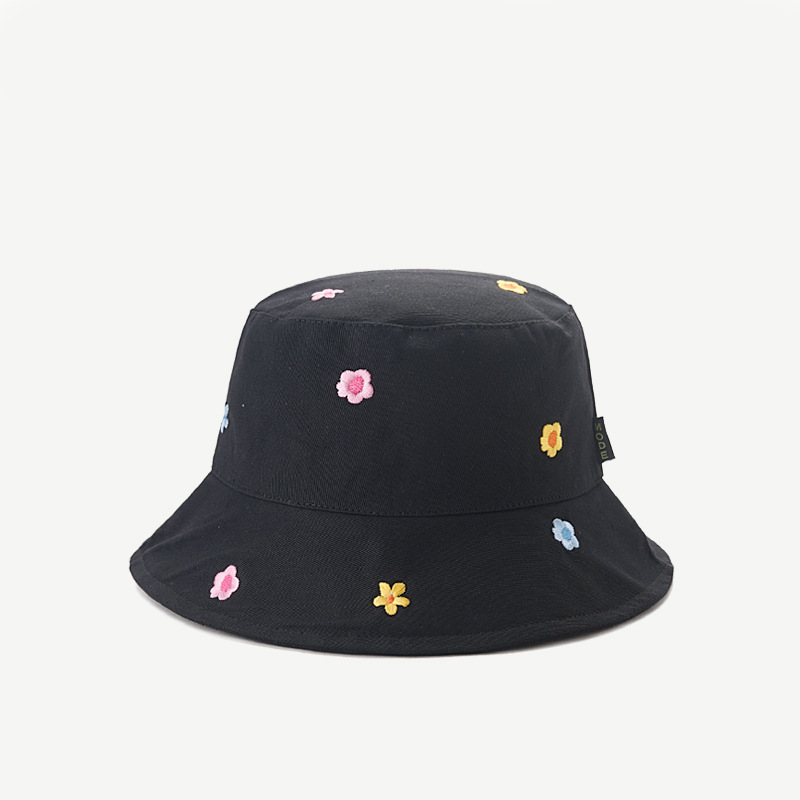 Title 2, Womens Flower Embroidered Sunshade Bucket Hat