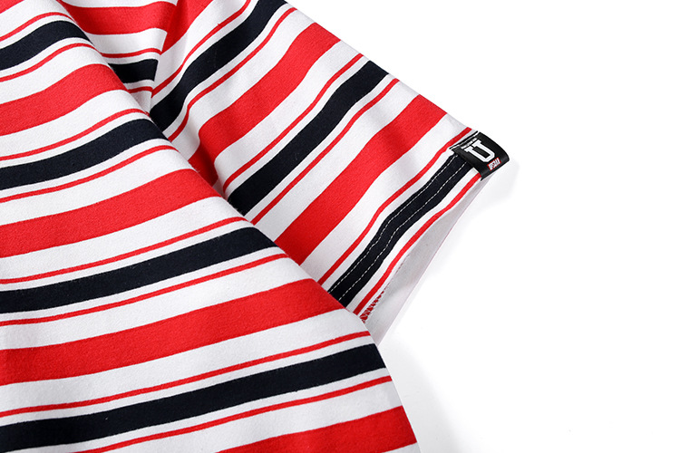 Title 21, Contrast stripes short sleeve shirt, a comforta...