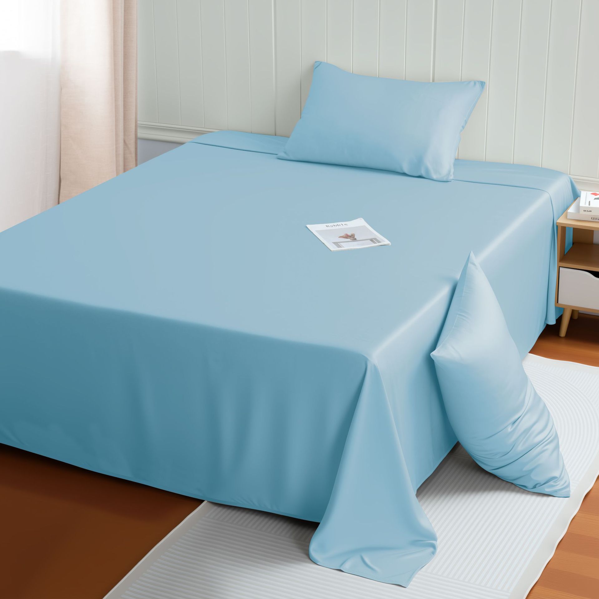 High-end Solid Color Bed Sheet Bamboo Fiber Summer Mat
