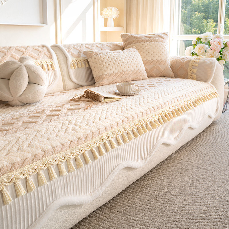 French-style Micro-plush Thickened Sofa Cushion