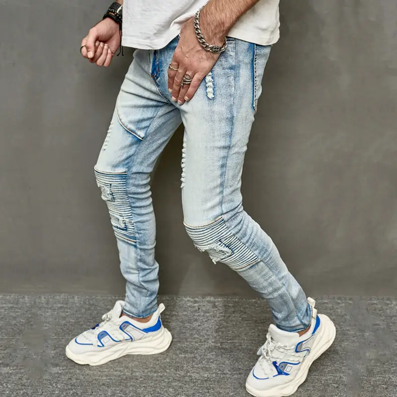 Men's American-style Ripped Slim Jeans