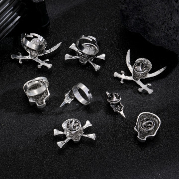 Halloween Skull Pirate Adjustable Opening Ring