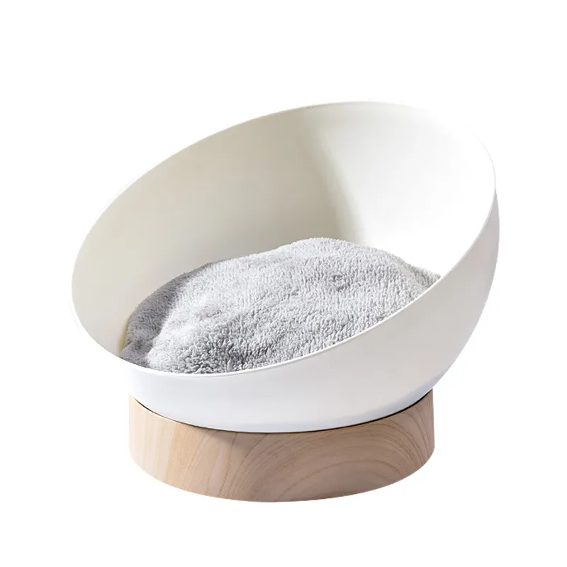 Cat Nest Four Seasons Universal Cat Egg Shell Nest Four Seasons Cat Nest Multifunctional Toy Cat Turntable Cat Basin - White Wood Grain Bottom
