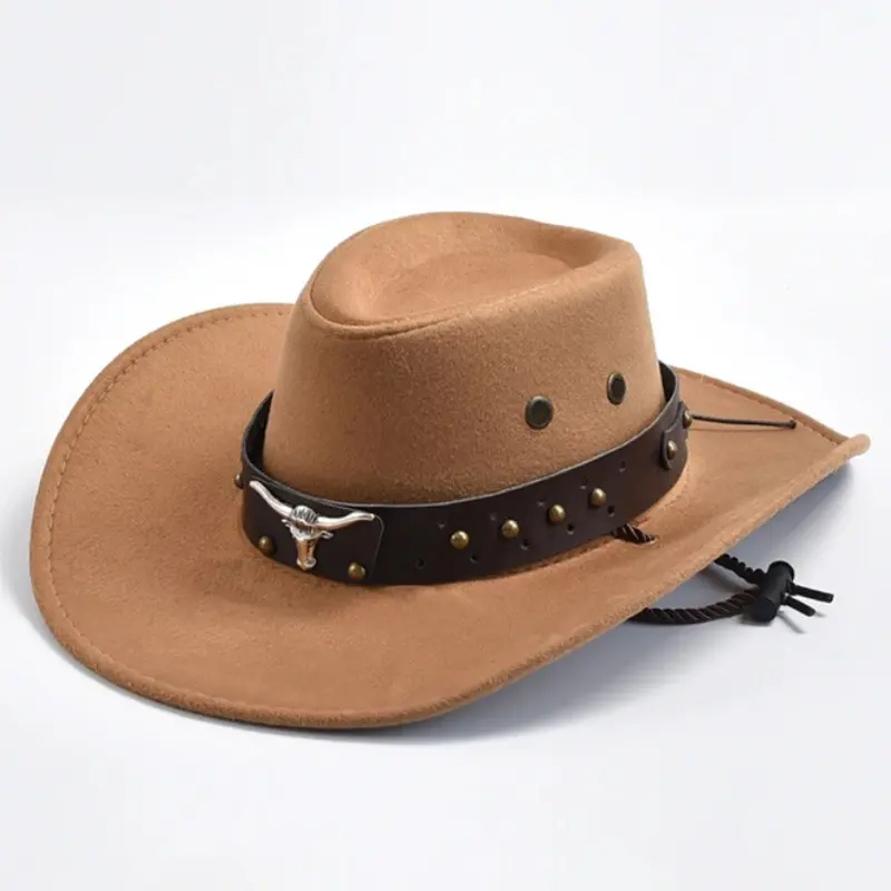 Artificial Suede Western Cowboy Hat Retro Large Edge Gentleman