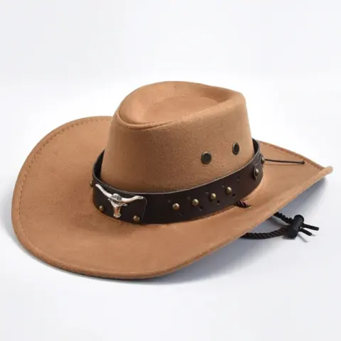 Artificial Suede Western Cowboy Hat Retro Large Edge Gentleman