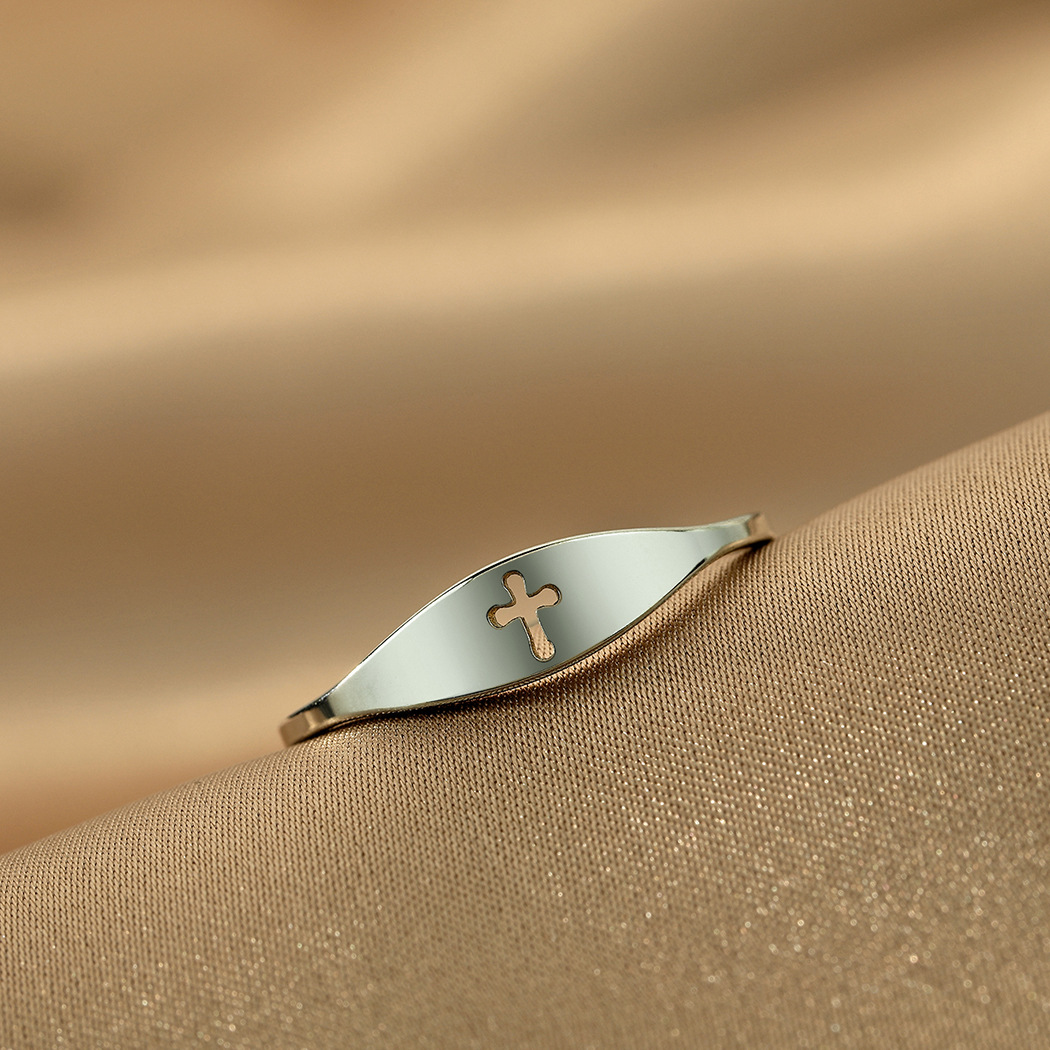 Stainless Steel Gothic Cross Ring For Women