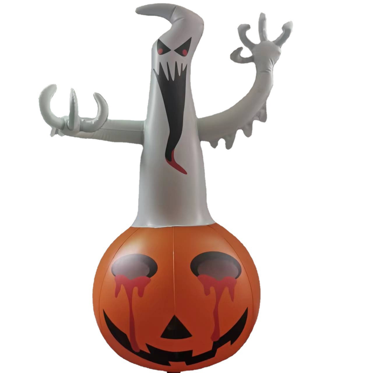 Décor gonflable citrouille fantôme Halloween LED 6