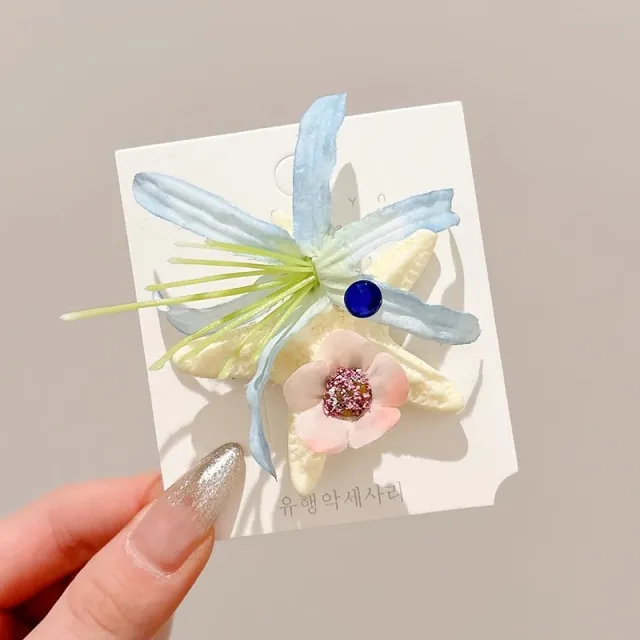 Ocean Series Cropped Hair Clip Starfish Shell Berry Headdress Starfish Blue - Shop at LoveMi