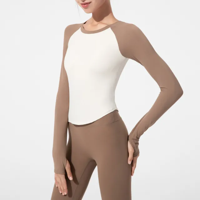 Tight Color Matching Top With Chest Pad White Cocoa - Shop at LoveMi