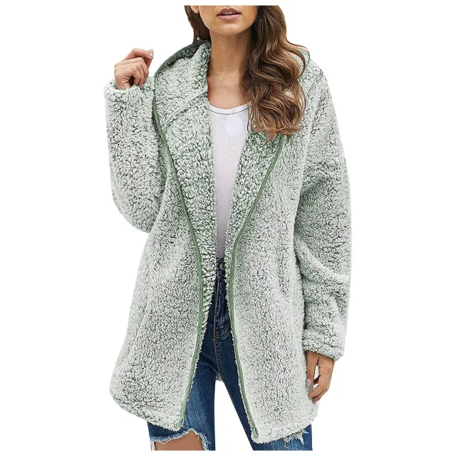 Casual Solid Color Lapel Long Sleeve Sweater Green - Shop at LoveMi