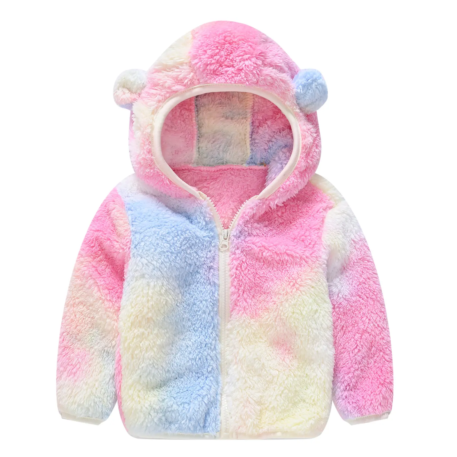 Infant Toddler Bear Ears Solid Color Hoodie