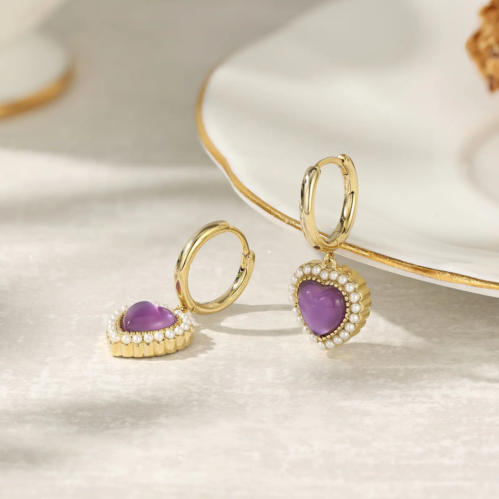 French Natural Purple Crystal Retro High Sense