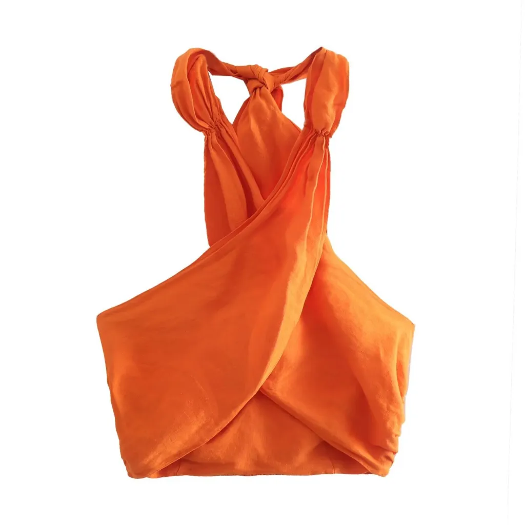 Tube Halter Multi-color Cool Top - Orange