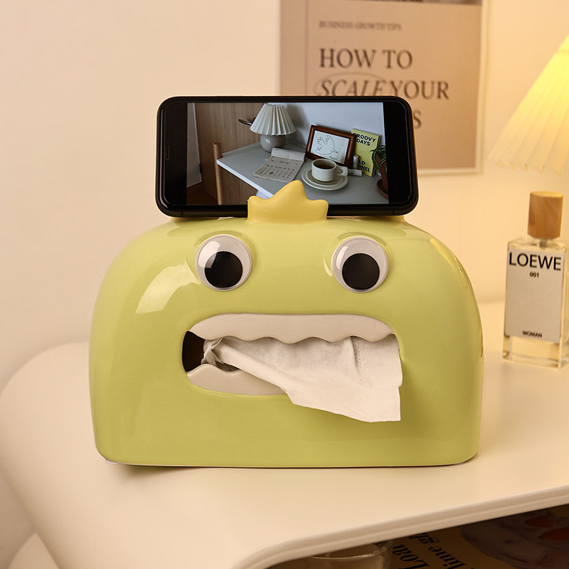 Monster ceramic tissue box table decorative ornaments (egg