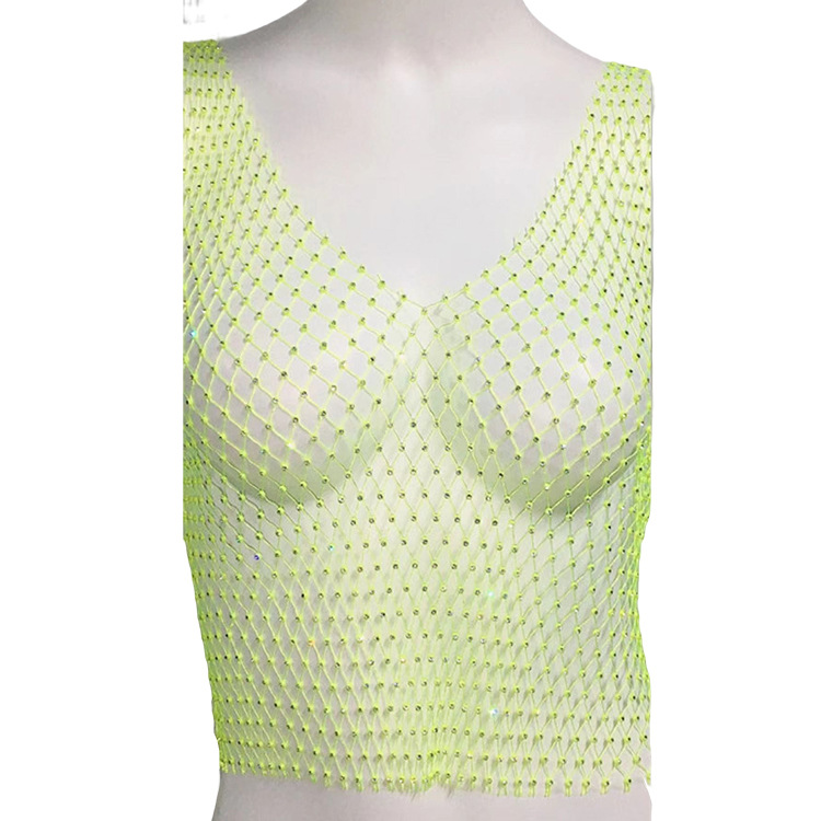 V Neck Fluorescent Green