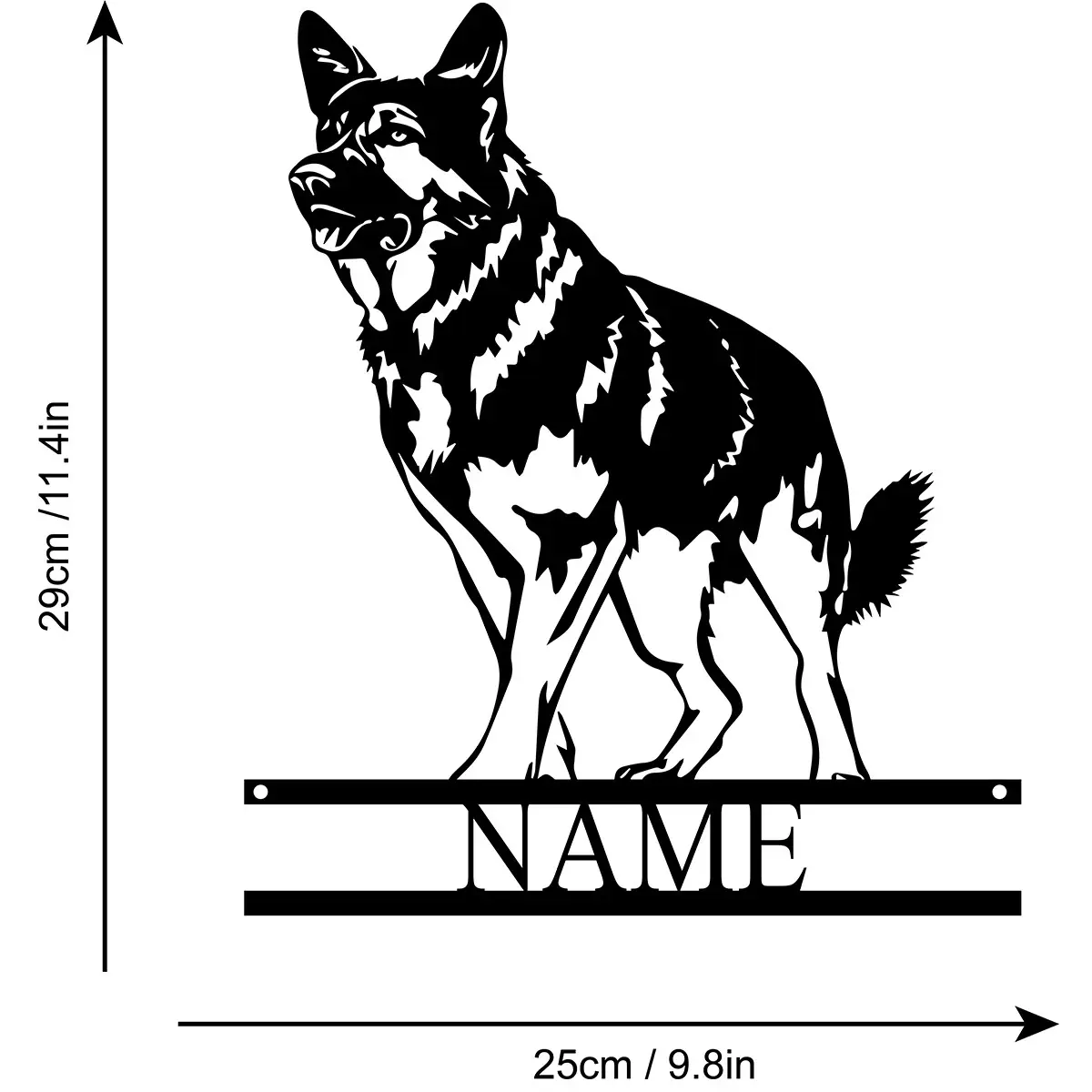 Minimalist Black Metal Hollowed-Out Wolf Animal Decorative Painting
