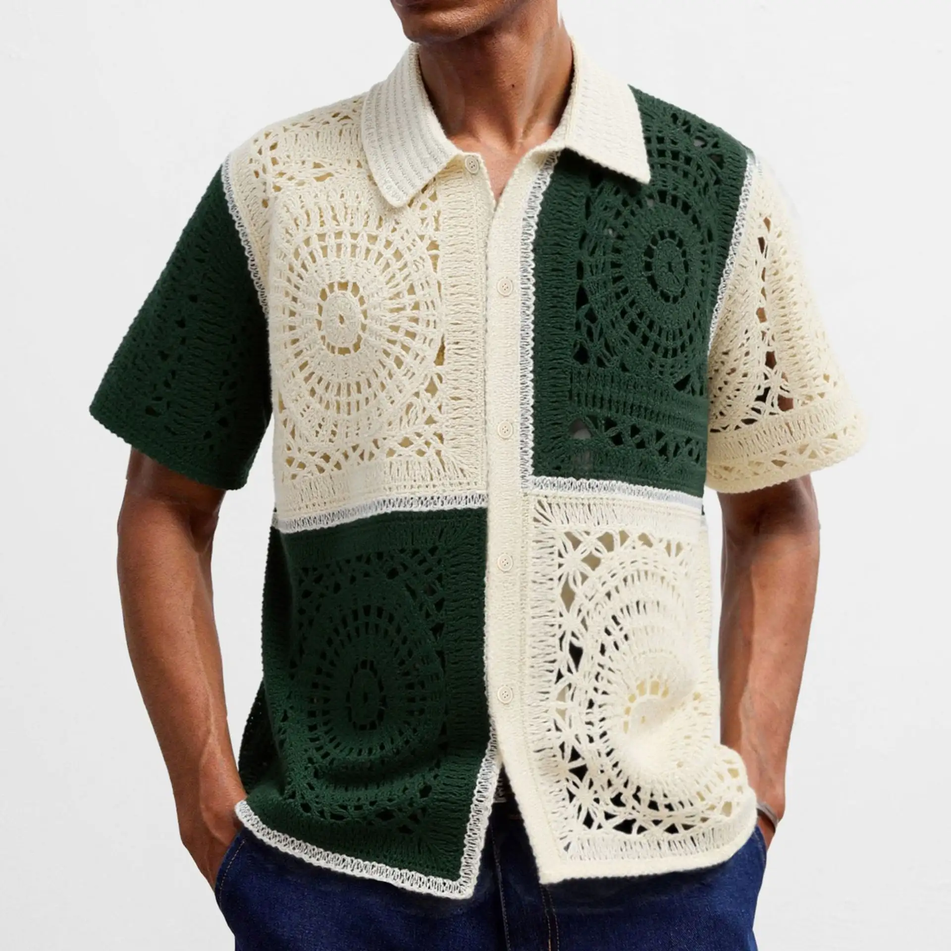 Fashion Colorblock Men's Minority All-match Knitwear