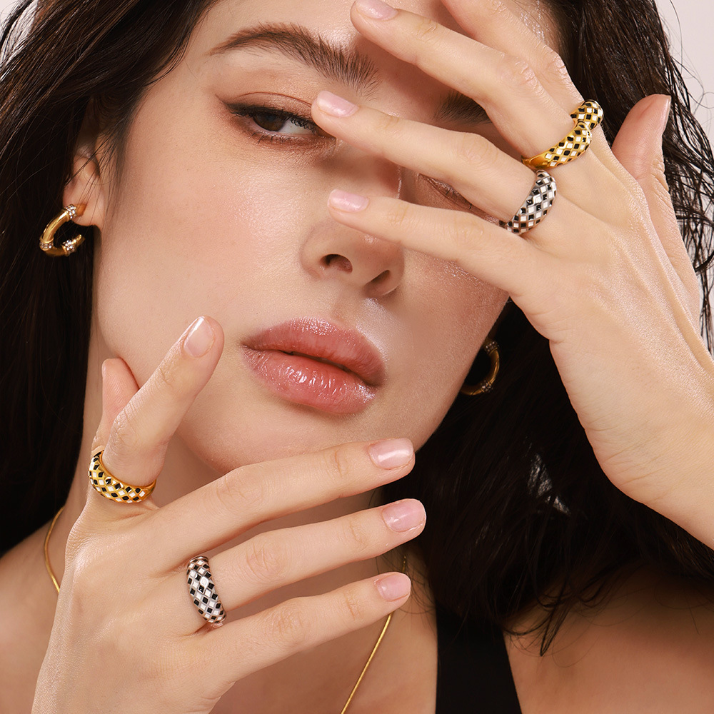 Gold-Plated Geometric Ring, picture 2 of 4