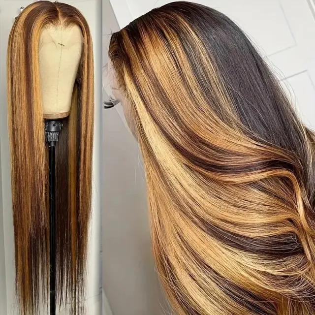 Lace Wig Highlight Gradient Fluffy Natural Fashion Headgear Piano Color - Shop at LoveMi