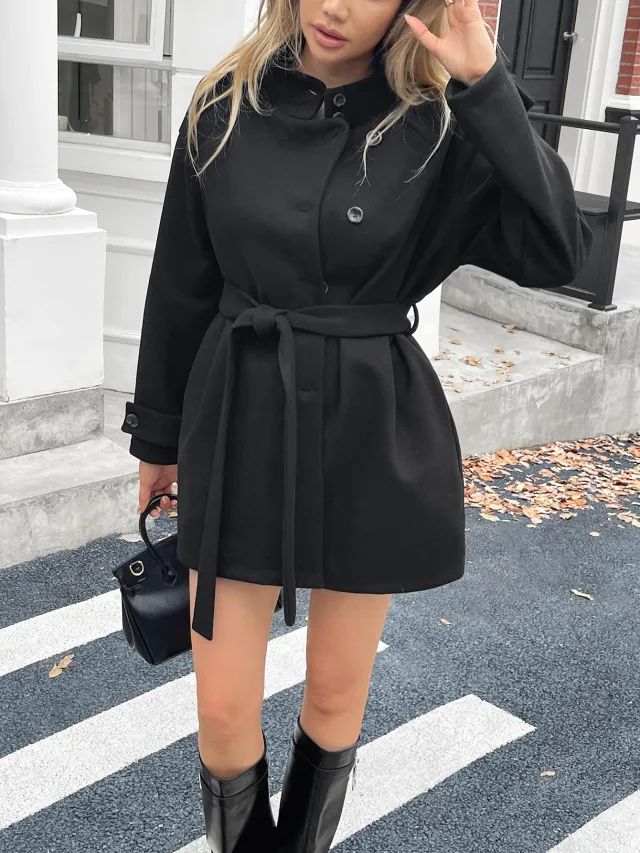 Women's Long Sleeve Sweater Overcoat Coat Black - Shop at LoveMi